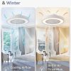 71WZE5ZwJBL._AC_SL1500_.jpg windphoto 20 Inch Low Profile Bladeless Enclosed LED Ceiling Fan Light, White | Flush Mount, Modern, 6 Speed Adjustable, 3000-6000K Dimmable, 3000LM, Indoor Bedroom Living Room, Remote/APP Control