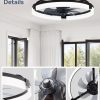 71Wfmcxop8L._AC_SL1500_.jpg windphoto 2 Pack 20" Ceiling Fans with Lights, Fandelier for Bedroom | Flush Mount Fan Light, Stepless Dimmable, App/Remote Control, 3 CCT Led, 6 Speeds, Quiet Reversible DC Motor, Black