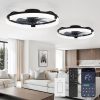 71XIoTxRiSL._AC_SL1500_.jpg windphoto 2 Pack 20" Ceiling Fans with Lights, Fandelier for Bedroom | Flush Mount Fan Light, Stepless Dimmable, App/Remote Control, 3 CCT Led, 6 Speeds, Quiet Reversible DC Motor, Black