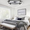 71XU0XCxUL._AC_SL1500_.jpg windphoto 24" Ceiling Fans with Lights and Remote, Low Profile Led Fan Light | Flush Mount, Stepless Dimmable Fandelier, 6 Speeds, 3 CCT, Quiet Reversible DC Motor, 2H Timer, Bedroom, Living Room, Black