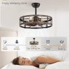 71XY-I2bjtL._AC_SL1500_.jpg windphoto 22 inch Caged Fandelier Ceiling Fan Light with Remote, Black Gold | 6 Speed Adjustable,Timing, Quiet & Powerful DC, Large, Farmhouse, Industrial, Enclosed, Bladeless, Bedroom, Kitchen, Downrod