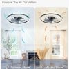 71XY6DA9hNL._AC_SL1500_.jpg windphoto 20" Modern Ceiling Fans with Lights and Remote, Black Fandelier | Dimmable Low Profile, Flush Mount Ceiling Fan, Stepless Color Temperature Change, 6 Speeds, Bedroom, Living Room, Kitchen