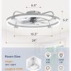 71XlduX6vL._AC_SL1500_.jpg windphoto 2 Pack 24" Ceiling Fans with Lights and Remote, Low Profile | Flush Mount, Stepless Dimmable Fandelier, 6 Speeds, 3 CCT, Quiet Reversible DC Motor, 2H Timer, Bedroom, Living Room, Grey