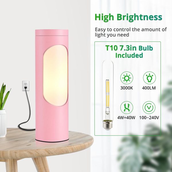 71XrzeIYasL._AC_SL1500_.jpg windphoto Pink Kosher Shabbos Table Lamp, T10 Bulb Included | Shabbat Light, Nightlight Function, 400LM Brightness, 4W Eqv 40W, Warm Light, Living Room, Bedroom, Home Decor
