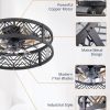 71XuZm1quLL._AC_SL1500_.jpg windphoto 20" Caged Ceiling Fan with Light and Remote, Small Fandalier, Black | Flush Mount Low Profile, APP Control, Bladeless Industrial Enclosed, Quiet & Powerful for Bedroom, Kitchen, Dining Room
