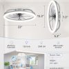 71YMC-BKOmL._AC_SL1500_.jpg windphoto 23" Ceiling Fans with Lights and Remote for Bedroom, Grey | RGB Low Profile Fan Light, 3000K-6000K Stepless Dimmable, 6 Speed, Reversible DC Motor, APP & Remote Control, Low Noice