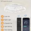 windphoto 2-Pack 24" Ceiling Fans with Lights, APP & Remote, White | Low Profile, Flush Mount, Fandelier, 3000K-6000K, Dimmable LED, for Bedroom