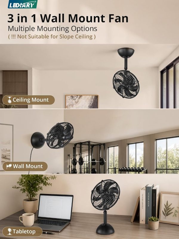 71YYoRnkpAL._AC_SL1500_.jpg windphoto 10 Inch Small Wall Mounted Fan with Remote Plug in Cord, Black | 6 Speed, Timing, Reversible, Adjustable Tilt, Indoor, Tabletop, Ceiling fan, Corner Fans, for Bedroom Gym Office Garage
