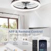 windphoto 20" Ceiling Fans with Lights and Remote for Bedroom, Brown | Low Profile Fan Light, 3000K-6000K Stepless Dimmable Fandelier, 6 Speed, Reversible DC Motor, APP & Remote Control, Low Noice