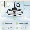 71ZB1yY20PL._AC_SL1500_.jpg windphoto 20" Waterproof Black Outdoor Ceiling Fan with Light for Gazebo | IP65 Wet Rated,APP Control,6-Speeds,3CCT Dimmable,Reverse DC Motor,Suitable for 10' x 12' Area,Plug In for Patio,Porch