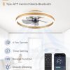 71Zcsgf6F3L._AC_SL1500_.jpg windphoto 19.7'' Modern Low Profile Ceiling Fans with Lights and Remote,Gold | 3000-6000K Dimmable LED, 6 Wind Speeds, Quiet Reversible DC Motor, Small Flush Mount Fandelier for Bedroom, Living Room