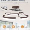 71Ziu57tuFL._AC_SL1500_.jpg windphoto 23" Low Profile Ceiling Fans with Lights, APP & Remote, Brown | Flush Mount, Dimmable LED, Quiet DC Motor, Reversible, 6 Speeds, Fandelier, for Bedroom