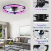 71Zn3ARKW2L._AC_SL1500_.jpg windphoto Ceiling Fan with Light,20inch Low Profile Fandelier with Remote RGB | RGB,6 Speeds, Reversible DC Motor, Dimmable Flush Mount Fan Light, Modern fans for Bedroom