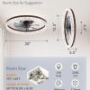 windphoto 20" Modern Ceiling Fans with Lights and Remote, Dimmable Low Profile Ceiling Fan, Flush Mount Ceiling Fan, Stepless Color Temperature Change and 6 Speeds - Brown | Fandelier, Dimmable Low Profile, Flush Mount, Stepless Color Temperature Change, 6 Speeds, Bedroom, Living Room, Kitchen