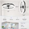 71aAcVSBvBL._AC_SL1500_.jpg windphoto 23" Ceiling Fans with Lights and Remote for Bedroom, Black | RGB Low Profile Fan Light, 3000K-6000K Stepless Dimmable, 6 Speed, Reversible DC Motor, APP & Remote Control, Low Noice