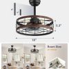 71aCaiesxL._AC_SL1500_.jpg windphoto 18 inch Caged Fandelier Ceiling Fan Light with Remote, Walnut | 6 Speed Adjustable,Timing, Quiet & Powerful DC, Small, Farmhouse, Industrial, Enclosed, Bladeless, Bedroom, Kitchen, Downrod