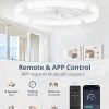 windphoto 24" Ceiling Fans with Lights, Low Profile Fandelier for Bedroom | Flush Mount Fan Light, Stepless Dimmable, App/Remote Control, 3 CCT Led, 6 Speeds, Quiet Reversible DC Motor, White