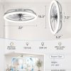 71aFFb9A7RL._AC_SL1500_.jpg windphoto 23" Ceiling Fans with Lights and Remote for Bedroom, Grey | Low Profile Fan Light, 3000K-6000K Stepless Dimmable Fandelier, 6 Speed, Reversible DC Motor, APP & Remote Control, Low Noice