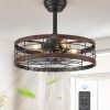 71aMqQggdcL._AC_SL1500_.jpg windphoto 20 inch Fandelier Caged Ceiling Fan with Light and Remote, Walnut | 6 Speed Adjustable,Timing, Quiet & Powerful DC, Small, Farmhouse, Industrial, Enclosed, Bladeless, Bedroom, Kitchen, Downrod