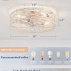 71aPj7vutZL._AC_SL1500_.jpg windphoto 20" Caged Ceiling Fan with Light, Flush Mount Fandalier with Remote | Low Profile, Farmhouse Small, Bladeless Industrial, Quiet DC Motor, App Control for Bedroom, Kitchen, Dining Room, White Gold