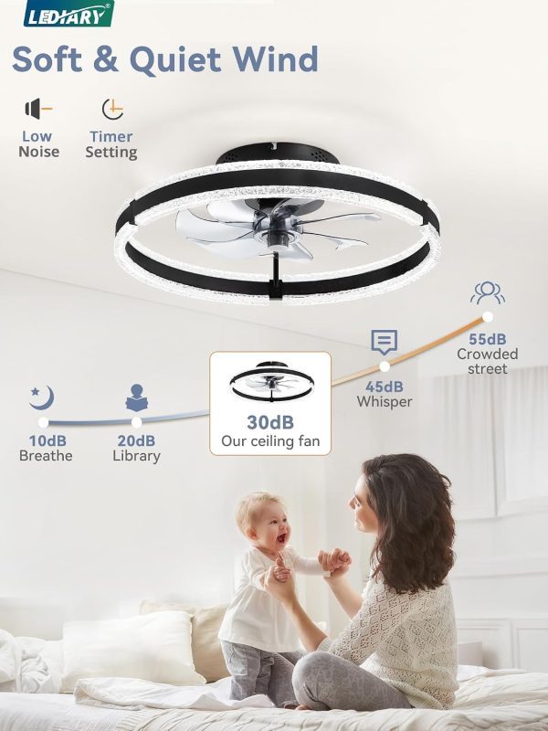 71aXx-r-MQL._AC_SL1500_.jpg windphoto Ceiling Fans with Lights and Remote, 20'' Low Profile Ceiling Fan with Light, 3000-6000K Dimmable Fandelier Ceiling Fans, Modern Flush Mount Fan Light for Bedroom with 6 Wind Speeds- Black | 3000-6000K Dimmable LED, 6 Wind Speeds, Quiet Reversible DC Motor, Small Flush Mount Fandelier for Bedroom, Living Room
