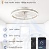 71afmqkdW0L._AC_SL1500_.jpg windphoto Low Profile Ceiling Fans with Lights, Flush Mount Modern Ceiling Fan and Remote Control, 19.7" LED Ceiling Fans, Stepless Dimmable 3 Colors and 6 Speeds - White