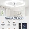 71ajHpOnkuL._AC_SL1500_.jpg windphoto 2 Pack 20" Ceiling Fans with Lights, Fandelier for Bedroom | Flush Mount Fan Light, Stepless Dimmable, App/Remote Control, 3 CCT Led, 6 Speeds, Quiet Reversible DC Motor, White