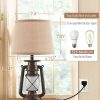 71b0d-jtBSL._AC_SL1500_.jpg windphoto 18.72" Farmhouse LED Lantern Flickering Flame Table Lamps Set of 2 | Small Rustic Bronze End Table Lamps, Blow-Controlled , Halloween Decorative, Bedside for Living Room, Bedroom