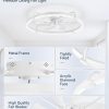 windphoto 26" Low Profile Ceiling Fans with Lights, Remote/APP Control, White | Wider Airflow, Stepless Dimmable LED, Quiet Reversible DC Motor, 6 Speeds, 3CCT, Timer, Bedroom, Living Room, Kitchen