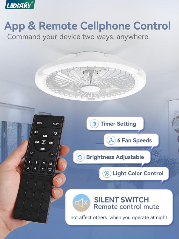71bbpcA-uL._AC_SL1500_.jpg windphoto 20" Bladeless Ceiling Fan with Light, Enclosed Low Profile Flush Mount LED Fandelier with Remote Control
