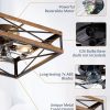 windphoto 20" Caged Flush Mount Square Ceiling Fans with Lights and Remote | 6 Speed and Reversible DC Motor, Small Farmhouse Rustic, Low Profile, for Bedroom, Kitchen, Dining Room