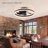 71bj0xqovwL._AC_SL1500_.jpg windphoto Low Profile Ceiling Fans with Lights, Flush Mount Modern Ceiling Fan and Remote Control, 19.7" LED Ceiling Fans, Stepless Dimmable 3 Colors and 6 Speeds - Walnut
