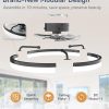 windphoto 20" Low Profile Ceiling Fans with Lights, APP & Remote, Black | Flush Mount, Dimmable LED, Quiet DC Motor, Reversible, 6 Speeds, Fandelier, for Bedroom