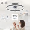 windphoto Ceiling Fans with Lights and Remote, 20'' Low Profile Ceiling Fan with Light, 3000-6000K Dimmable Fandelier Ceiling Fans, Modern Flush Mount Fan Light for Bedroom with 6 Wind Speeds-Sandy Gray | 3000-6000K Dimmable LED, 6 Wind Speeds, Quiet Reversible DC Motor, Small Flush Mount Fandelier for Bedroom, Living Room