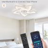 71c-Jq9n9QL._AC_SL1500_.jpg windphoto Flower Fandalier Ceiling Fan with Light, Modern Low Profile Small | 27 Inch Flush Mount, 3000-6000K Dimmable LED, Remote&App Control, Quiet DC Motor, for Bedroom, Living Room, Indoor, Black