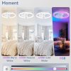 71cyg02yKL._AC_SL1500_.jpg windphoto Ceiling Fan with Light,23inch Low Profile Fandelier with Remote RGB | RGB,6 Speeds, Reversible DC Motor, Dimmable Flush Mount Fan Light, Modern fans for Bedroom