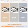 windphoto 20" Low Profile Ceiling Fans with Lights, APP & Remote, Brown | Flush Mount, Dimmable LED, Quiet DC Motor, Reversible, 6 Speeds, Fandelier, for Bedroom