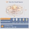 71de8GE84RL._AC_SL1500_.jpg windphoto 20" Caged Farmhouse Ceiling Fans with Lights and Remote/App, White | Flush Mount Bladeless Low Profile, Fandalier Small Rustic, Industrial Enclosed, Quiet & Powerful for Bedroom, Kitchen, Indoor