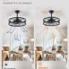 71e4QoC-CiL._AC_SL1500_.jpg windphoto 20 inch Fandelier Caged Ceiling Fan with Light and Remote, Black | 6 Speed Adjustable,Timing, Quiet & Powerful DC, Small, Farmhouse, Industrial, Enclosed, Bladeless, Bedroom, Kitchen, Downrod