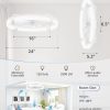 windphoto 24" Ceiling Fans with Lights, Low Profile Fandelier for Bedroom | Flush Mount Fan Light, Stepless Dimmable, App/Remote Control, 3 CCT Led, 6 Speeds, Quiet Reversible DC Motor, White