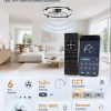 windphoto 30" Low Profile Ceiling Fans with Lights, Remote/APP Control, Black | Wider Airflow, Stepless Dimmable LED, Quiet Reversible DC Motor, 6 Speeds, 3CCT, Timer, Bedroom, Living Room, Kitchen