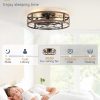 71eZVklYQjL._AC_SL1500_.jpg windphoto 23" Black Gold Caged Low Profile Ceiling Fan with Light and Remote | Flush Mount, Bladeless Enclosed Fandelier, 6 Speed, Quiet Powerful DC, Rustic,Farmhouse, Small, Bedroom, Kitchen, Indoor