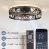 71f3JJpHP-L._AC_SL1500_.jpg windphoto 23" Caged Farmhouse Ceiling Fan with Light, Flush Mount, Black Gold | Remote&APP Control, Large Low Profile, Rustic Fandaliers, Industrial Bladeless Enclosed, Powerful Motor for Bedroom, Kitchen