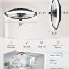 71fM76Vf16L._AC_SL1500_.jpg Ceiling Fans with Lights 20 Inch Low Profile Fandelier with Remote Black | 6 Speeds, Reversible, Dimmable Flush Mount Fan Light, Modern Ceiling Fan with Lights for Bedroom Bladeless