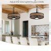 windphoto 20" Light Brown IP65 Waterproof Outdoor Ceiling Fan with Light | No Assembling,Remote&APP Control,3CCT Dimmable,6-Speeds,Boho Rattan, for Gazebo,Patio,Porch