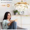 windphoto 42 Inch Retractable Ceiling Fan with Lights, Modern Gold Fandelier | 6 Speeds, 3000K-6000K Adjustable, DC Motor, Chandelier Ceiling Fans with Lights and Remote for Bedroom Living Room