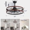 71ftty144rL._AC_SL1500_.jpg windphoto 22 inch Caged Fandelier Ceiling Fan Light with Remote, Walnut | 6 Speed Adjustable,Timing, Quiet & Powerful DC, Small, Farmhouse, Industrial, Enclosed, Bladeless, Bedroom, Kitchen, Downrod