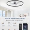 windphoto Ceiling Fans with Lights and Remote, 20'' Low Profile Ceiling Fan with Light, 3000-6000K Dimmable Fandelier Ceiling Fans, Modern Flush Mount Fan Light for Bedroom with 6 Wind Speeds-Sandy Gray | 3000-6000K Dimmable LED, 6 Wind Speeds, Quiet Reversible DC Motor, Small Flush Mount Fandelier for Bedroom, Living Room