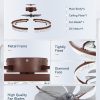 windphoto 24" Low Profile Ceiling Fans with Light and Remote, Fandelier Browm | Reversible Airflow, 3000-6000K Dimmable LED, 6 Speeds, DC Motor, Memory, Timer, Flush Mount, Bedroom, Living Room, Kitchen