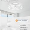 windphoto Ceiling Fans with Lights and Remote, 20'' Low Profile Ceiling Fan with Light, 3000-6000K Dimmable Fandelier Ceiling Fans, Modern Flush Mount Fan Light for Bedroom with 6 Wind Speeds- White | 3000-6000K Dimmable LED, 6 Wind Speeds, Quiet Reversible DC Motor, Small Flush Mount Fandelier for Bedroom, Living Room